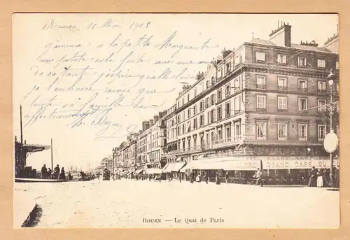 CPA Rouen, Le Quai de Paris, gel. 1903