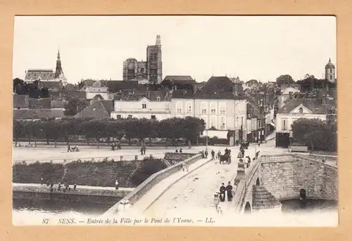 CPA Sens, Entree de la Ville par le Pont de l'Yonne, ungel.