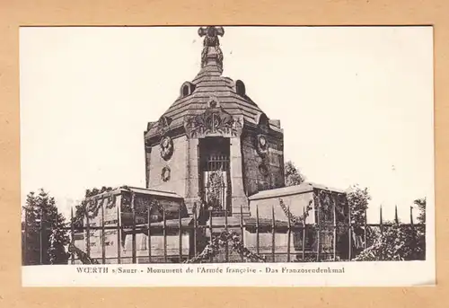 CPA Wörth s/Sauer, Monument de l'Armee francaise, Das Franzosendenkmal, ungel.