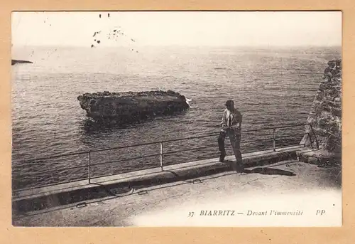 CPA Biarritz, Devant l'immensite, engl. 1909
