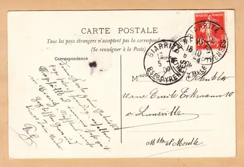 CPA Biarritz, Devant l'immensite, engl. 1909