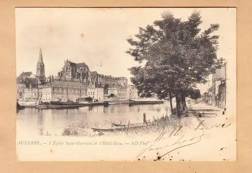 CPA Auxerre l'Eglise Saint Germain et l 'Hotel Dieu, gel. 1902