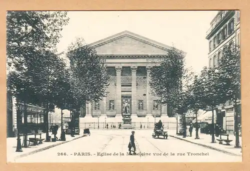 CPA Paris, Eglise de la Madeleine vue de la rue Tronchet, ungel.