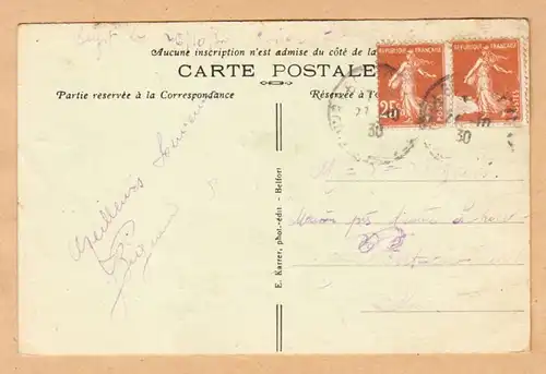 CPAAK Belfort La Société Alsacienne Sortie des Usines, circulé 1930