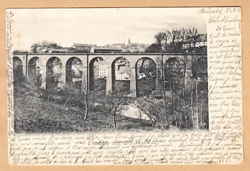 CPA Luxembourg, Viaduc du Bisserweg, gel. 1901