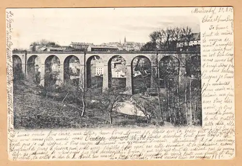 CPA Luxemburg, Viaduc du Bisserweg, gel. 1901