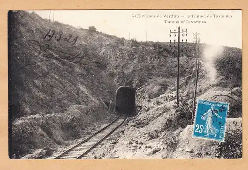 CPA Verdun, Environs de Verdun, Le Tunnel de Tavannas, gel. 1921
