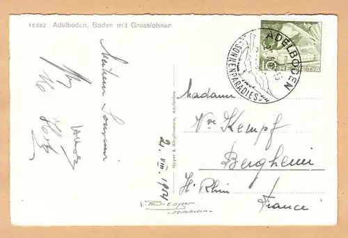 CPA Adelboden, Boden mit Grosslohner, gel. 1954