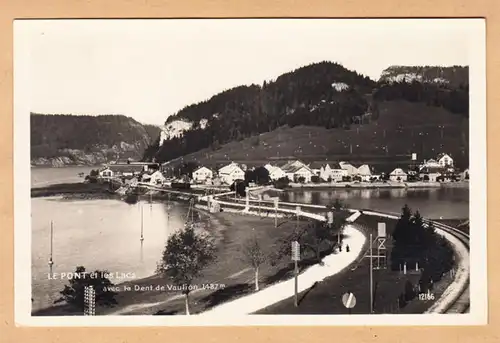 CPA Le Pont et les Lacs, avec la dent de Vaulion, engl. 1931