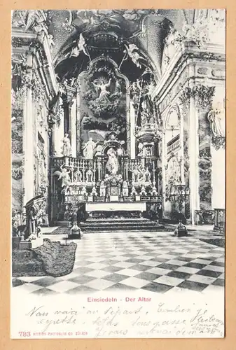 CPA Einsiedeln, Der Altar, gel. 1904