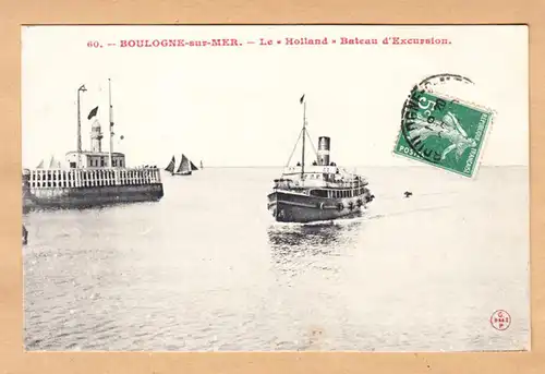 CPA Boulogne sur Mer, Le Holland, Bateau d'Excursion, gel. 1903