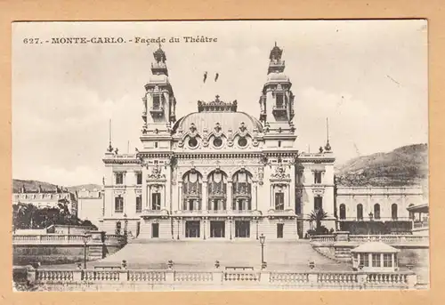 CPA Monte-Carlo, Facade du Théâtre, englouti 1903
