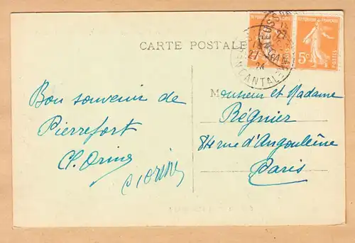 CPA Le Cantal, Rocher de Laborie et Vallee de Brezons, pres Pierrefort, gel.1924