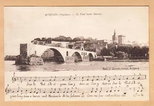 CPA Avignon, Le Pont Saint Bénézet, gel. 1921