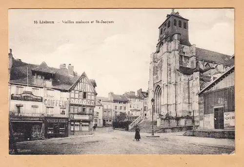 CPA Lisieux, Vieilles maisons et Saint-Jacques, non circulé