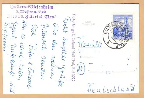 AK Ried- Zillertal, Hotters-Wiesenheim, gel. 1961