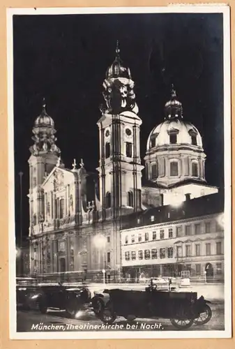 AK München, Theatinerkirche bei Nacht, gel.1931