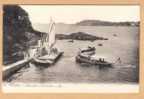 AK Dinard, Débarcadère à la Vicomté, ungel.