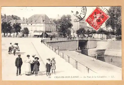 CPA Chalon sur Saone, Le Pont de la Colombière, engl. 1908