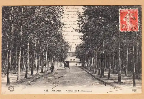 CPA Melun, Avenue de Fontainebleau, gel. 1910