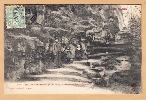 CPA Paris, Buttes- Chaumont, Allee de la Petite Cascade, gel.1908