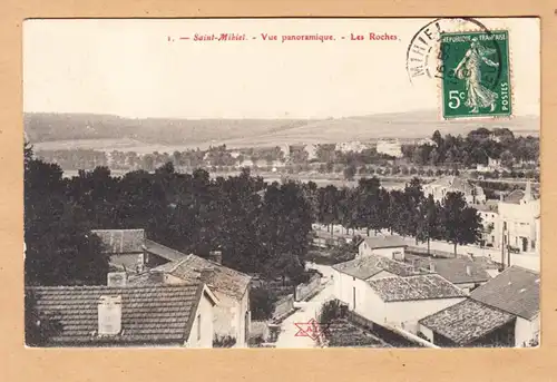 CPA Saint Mihiel, Vue panoramique- Les Roches, gel.