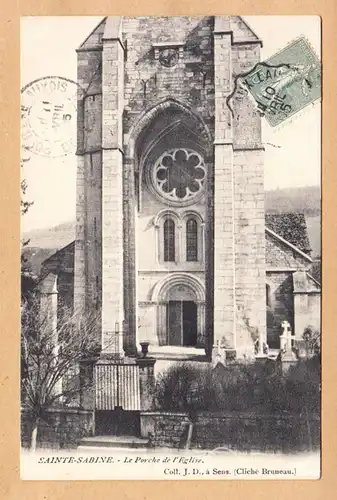 CPA Sainte-Sabine, Le Porche de l'Eglise St. Martin, gel. 1905
