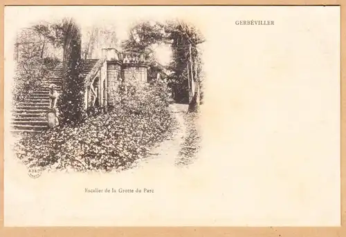 CPA Gerbeviller, Escalier de la Grotte du Parc, ungel.