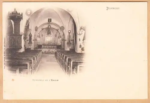 CPA Domremy, Interieur de L'Eglise, ungel.