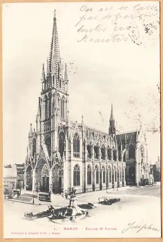 CPA Nancy, Eglise Saint Epvre, gel. 1901