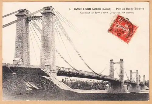 CPA Bonny-sur-Loire, Pont de Bonny-Beaulieu, gel. 1912