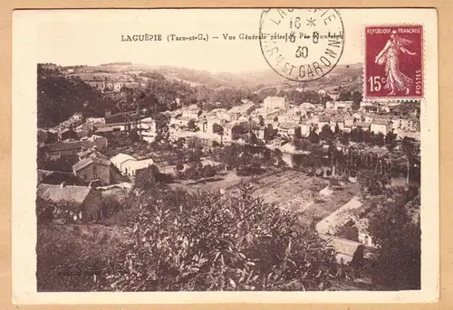 CPA Laguepie, Vue générale prise de Montaigu, gel. 1930
