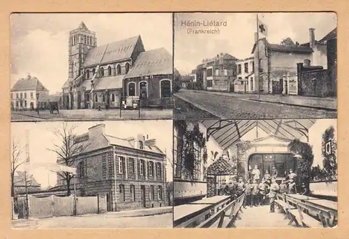 CPA Hénin-Liétard, Mehrbild, Kaserne, Lazarett, Feldpost, Caserne, Hôpital Militaire,gel. 1917