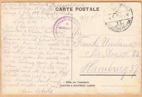 CPA Panorama de Lorette, Dans le medaillon: La Chapelle, Feldpost, gel. 1915