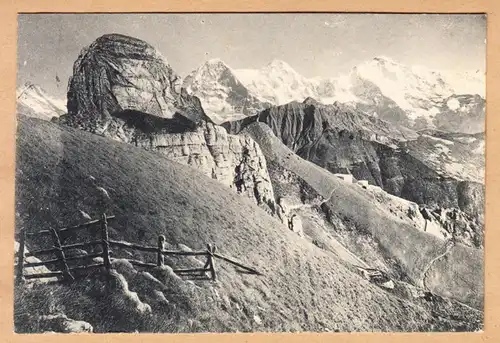 CPA Plate-forme de caoutchouc, de gomme, d'épouvantail, du Eiger, des moines et de la Vierge, en gel. 1910