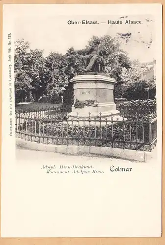 CPA Colmar, Monument Adolphe Cerveau, gel. 1902