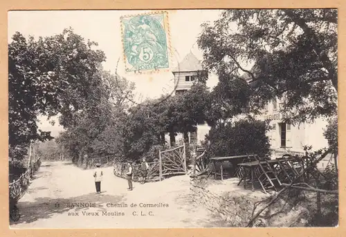 CPA Sannois, Chemin de Cormeilles aux Vieux Moulins, gel.