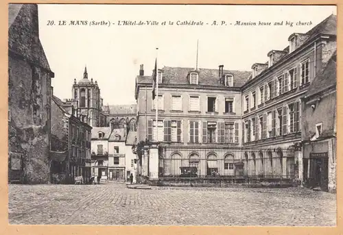 CPA Le Mans, L'Hotel de Ville et la Cathedrale, ungel.
