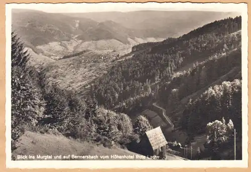 AK Blick ins Murgtal auf den Bermersbach von Höhenhotel Rote Lache, ungel.
