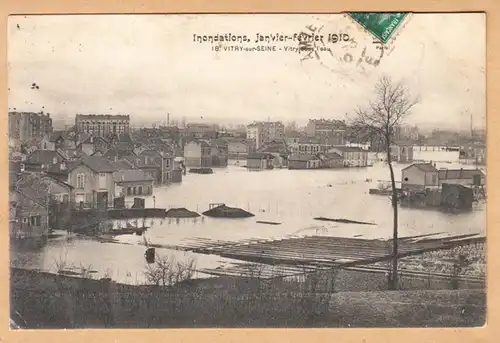 CPA Vitry s.Seine, Inondations, Janvier-Février 1910 ,Vitry sous l'eau, gel. 1910,