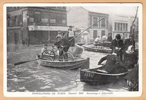 CPA Alfortville, Inondations de Paris 1910, Sauvetage a Alfortville, ungel.