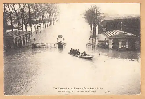 CPA La Crue de la Seine, Porte d'Ivry, a la Barriere de l'Octroi, ungel.