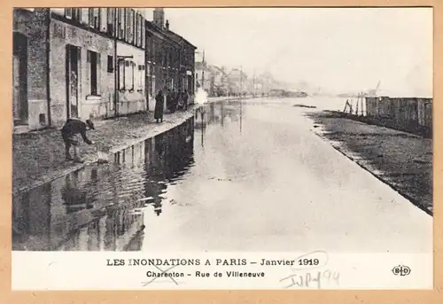 CPA Charenton, Les Inondations, Rue de Villeneuve, ungel.
