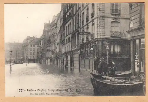 CPA Paris, Inondation 1910, Quai des Augustins, unhäll.