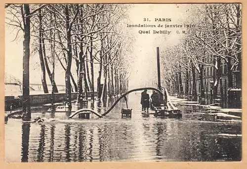 AK Paris, Quai Debilly, Inondation 1910, ungelaufen
