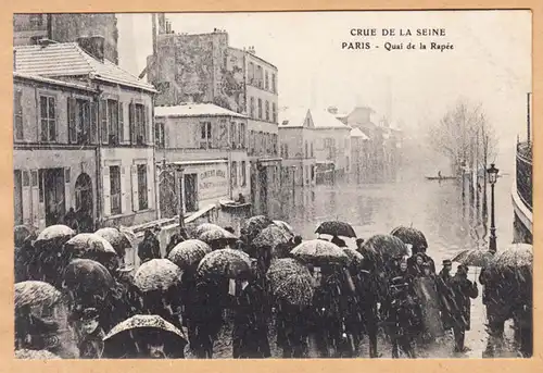 CPA Paris, Crue de la Seine, Quai de La Rapee, ohne.