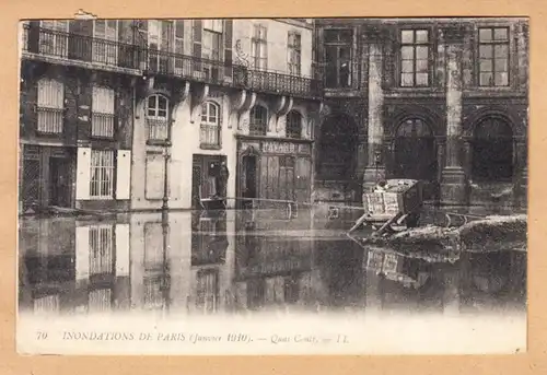 CPA Paris, Inonde, Quai Conti, gel. 1910