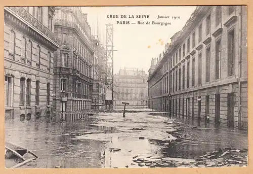 CPA Paris,Crue de la Seine, Rue de Bourgogne, ohn.