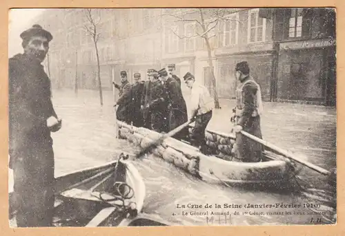CPA Paris, La Crue de la Seine, Le General Armand, ungel.