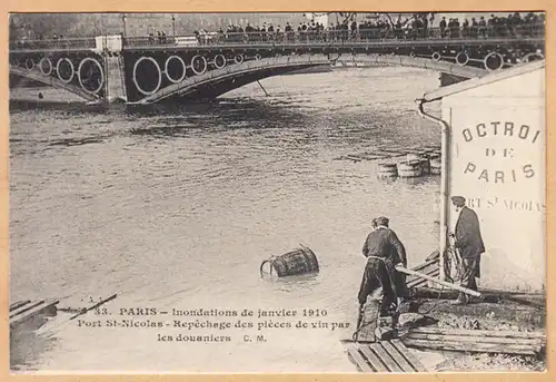 CPA Paris, Inondations, Port Saint-Nicolas, ohn.